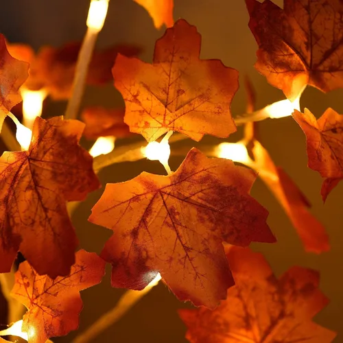 Vista 5 de Byncceh 24 luces LED MapleTreeLights- Luces de árbol bonsái para bricolaje, interruptor USB / batería táctil, luces cálidas de hadas para decoración