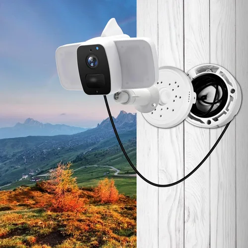 Vista 4 de Soporte universal de montaje de caja de conexiones para cámara de seguridad, caja de conexiones de plástico compatible con panel solar Arlo y panel