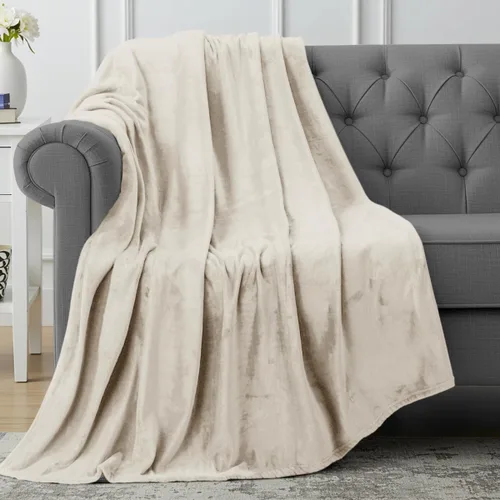 Vista 137 de Utopia Bedding - Manta de vellón de lujo, mullida, antiestática; manta de suave microfibra de 8.8 oz/yd² (300 g/m²) para sofá y cama; tamaño Gris