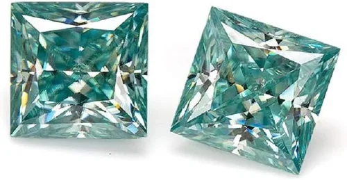 Vista 3 de ERAA JEWEL Moissanita suelta de 3.00 quilates, piedra de moissanita de color azul, claridad VVS1, piedra preciosa brillante de corte princesa