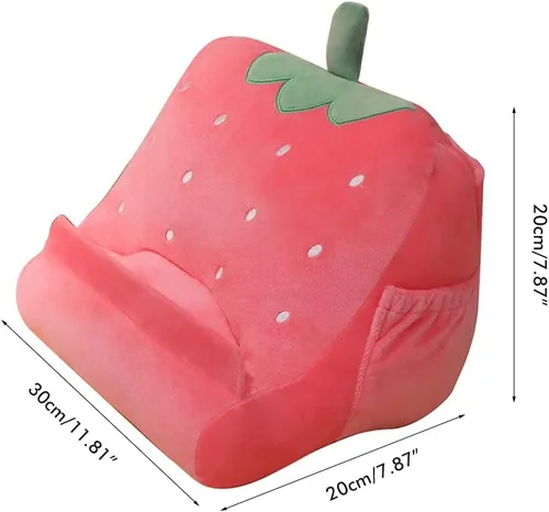 Vista 3 de Dpofirs Soporte de almohada para tableta, soporte de tableta de felpa suave con bolsillos de almacenamiento para niños, compatible con almohadillas