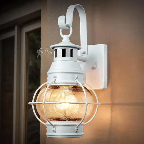 Vista 9 de Lamomo Lámpara de pared para exteriores, sensor de movimiento, luces de porche para exteriores, lámpara de pared negra del atardecer al amanecer