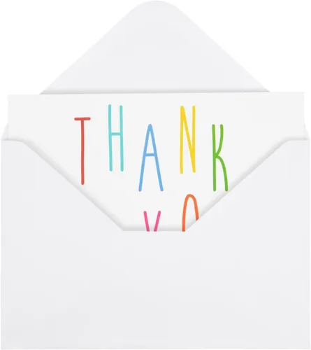 Vista 8 de Juvale Thank You Cards with Envelopes - Bulk Blank Thank You Notes & Cards for Kids & Adults - 6 Assorted Rainbow Designs - White, 48 Pack, 4 x 6 In