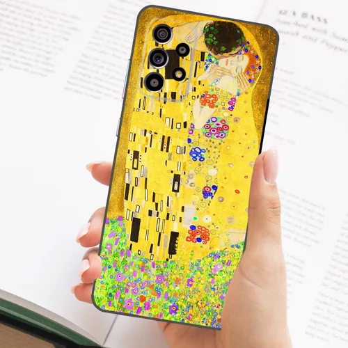 Vista 5 de Berkin Arts Funda de silicona compatible con Samsung Galaxy A52 5G 4G/A52S 5G con diseño antideslizante, color amarillo, romántico, Luv San