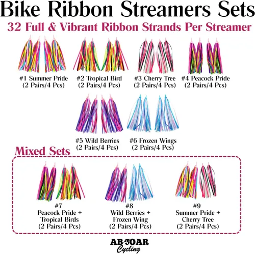 Vista 2 de Colorido bicicleta Streamer niñas niños bicicleta borla cinta manillar scooter serpentinas 2 pares 32 bandas