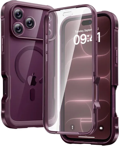 Vista 8 de Carcasa Diaclara diseñada para iPhone 12/12 Pro, carcasa completa resistente con protector de pantalla táctil y antiarañazos integrado, carcasa Azul