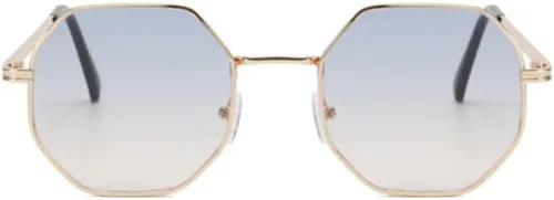 Vista 16 de ENTHYI Gafas de sol de polígono para mujeres/hombres, gafas de sol vintage octágonas de metal