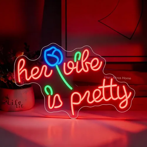 Vista 18 de Letrero de neón LED con texto en inglés "You Belong Here", luz de neón decorativa regulable alimentada por USB, para el hogar, sala de estar