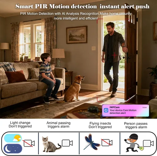 Vista 4 de W9 Mini Cámara Impermeable para Cada Rincón, Duración de Batería Sin Cables a Juego, Cámaras de Seguridad Inteligentes Compactas para Hogar 4K