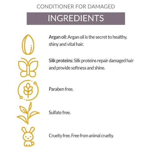 Vista 4 de ALEA - Acondicionador para el cabello dañado - Línea de cabello dañado - 16.9 fl oz - con proteínas de seda y aceite de argán - Libre de sulfatos
