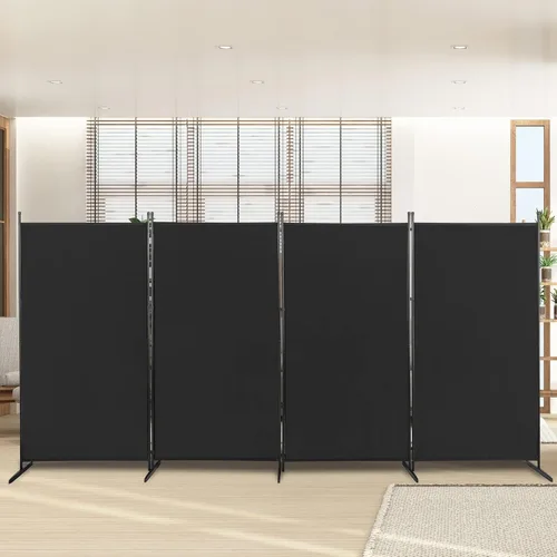 Vista 11 de Divisor de habitación de 3 paneles, pantalla de privacidad plegable Gris-3 pliegues