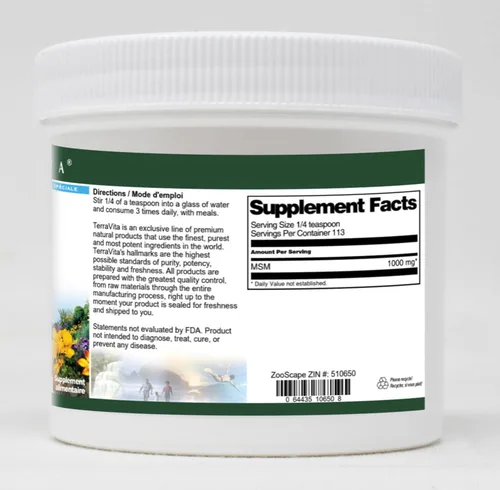 Vista 2 de Terravita MSM Polvo (4 oz, ZIN: 510650) - Paquete de 3