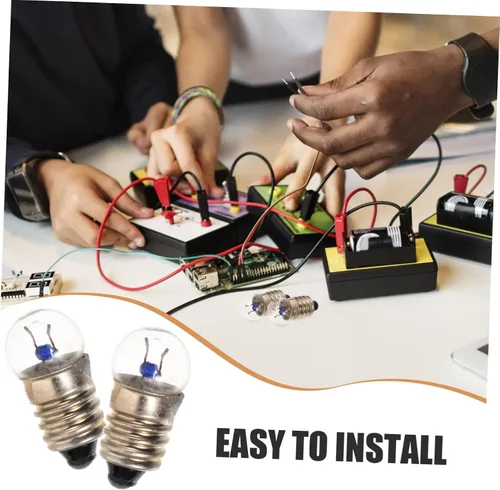 Vista 4 de SOLUSTRE 10 unids soporte de plástico pequeñas linternas mini LED E10 linterna bombillas reemplazo 12v prueba luz E10 bombilla LED bombillas