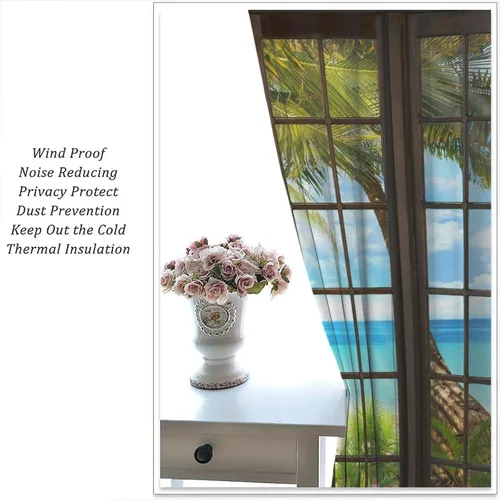 Vista 127 de Cortinas de paisaje, ventana 3D, primavera, bosque, vida silvestre, paisajes de naturaleza, dormitorio, sala de estar, cortinas térmicas opacas de 2