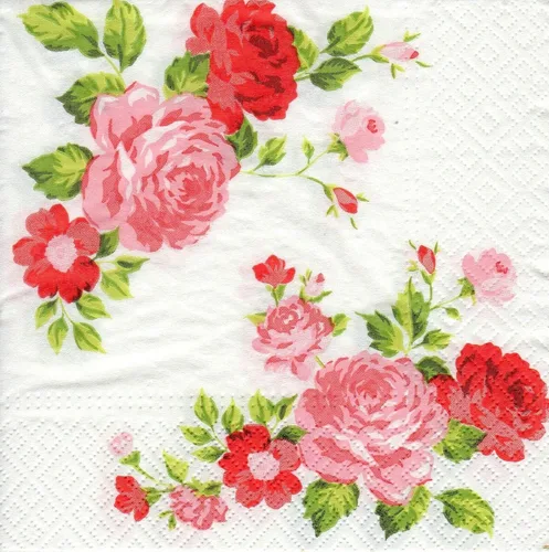 Vista 6 de English Roses Bird - Servilletas de papel bonitas, 20 servilletas florales de 13 pulgadas, servilletas suaves de 3 capas para fiesta de jardín