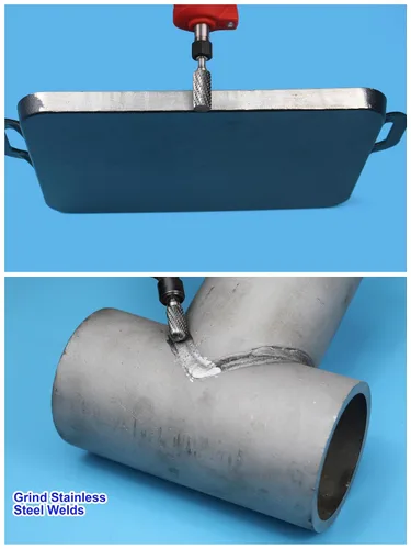 Vista 2 de Sworker Juego de 10 rebabas de carburo con mango de 1/4 con caja transparente, diámetro máximo de cabeza de 0.394 in, brocas de amoladora