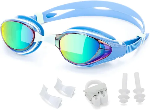 Vista 9 de Gafas de natación ópticas para personas con miopía, a prueba de fugas, antivaho y con protección ultravioleta, para adultos, hombres y mujeres