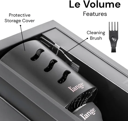 Vista 6 de L'ANGE HAIR - Cepillo secadora de aire caliente Le Volume 2 en 1 de titanio para todo tipo de cabello, de 60 mm con barril ovalado, para obtener