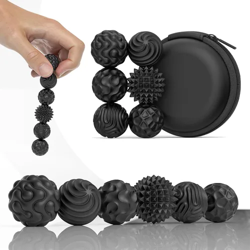 Vista 11 de Bolas magnéticas de juguete fidget, juguete sensorial de silicona para aliviar el estrés para adultos, adolescentes con autismo, ansiedad, TDAH