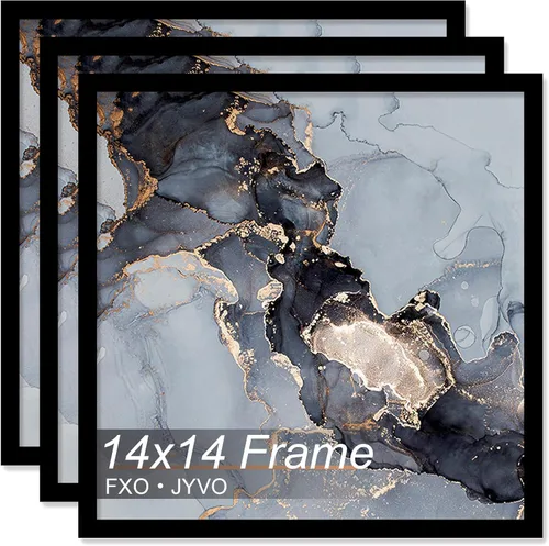 Vista 88 de Fxojyvo Marco de 4 x 4 pulgadas, marco negro para póster cuadrado de 4 x 4, peso ligero y altamente transparente, marco de 4 x 4 para pared, 1