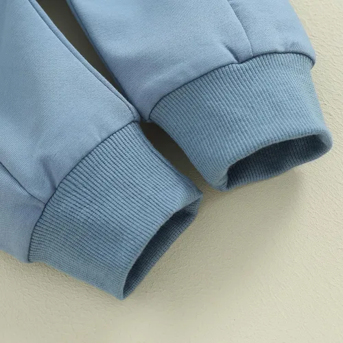 Vista 6 de Conjunto de sudadera de manga larga con cuello redondo y pantalones deportivos para bebés, ropa de invierno para bebé