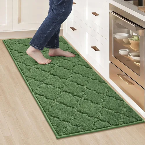 Vista 19 de COSY HOMEER Alfombras suaves de cocina [2 piezas] para el frente del fregadero súper absorbentes, tapetes y tapetes de cocina de 20 x 30 pulgadas/20