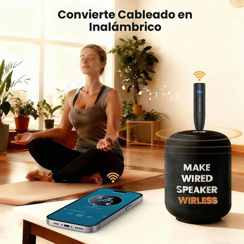 Vista 5 de Maedhawk Receptor Bluetooth 5.4 Adaptador auxiliar de 0.1 in para coche Negro