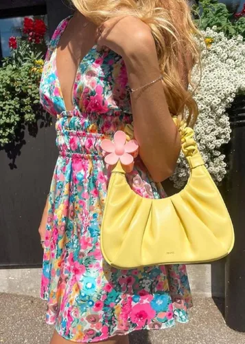 Vista 4 de ROAONOCOMO Vestidos cortos con estampado floral Y2K para mujer vestidos de tirantes delgados vestidos retro sin espalda vestidos de fiesta sexy