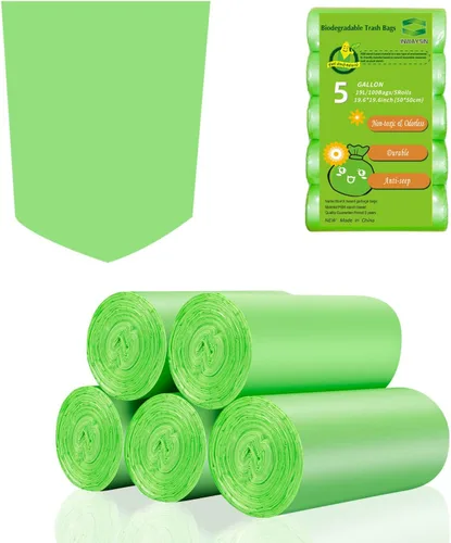 Vista 8 de Inwaysin - Mini bolsas de basura de 1.2 galones, bolsas de basura pequeñas, 6 litros, 100 bolsas, verde transparente