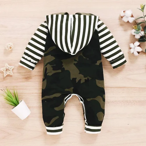 Vista 4 de Conjunto de ropa de camuflaje de manga larga para bebés recién nacidos