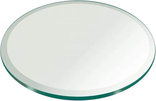 Vista 57 de Fab Glass - Mesa redonda de cristal de 48 in, grosor de 3/4 in, cristal pulido plano templado, Vidrio, Transparente