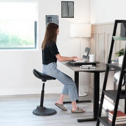 Vista 6 de VIVO Desk-V001J - Elevador de escritorio de pie ajustable en altura superior, ultra delgado, convertidor de escritorio compacto para monitor o Negro