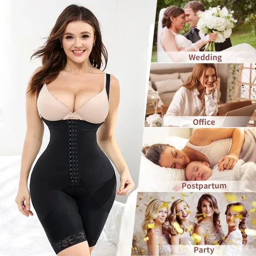 Vista 5 de M MYODRESS Faja Colombiana Fajas moldeadoras para mujer, levantamiento de glúteos, control de abdomen, moldeador de cuerpo, busto abierto