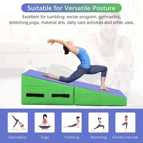 Vista 2 de BLKMTY Colchoneta de gimnasia – 48 x 24 pulgadas para niños y ejercicio en casa