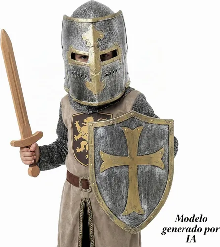 Vista 2 de LOOYAR Casco de caballero cruzado para niños con máscara abatible