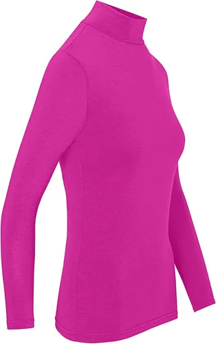 Vista 5 de Natural Uniforms Camiseta de manga larga con cuello alto falso para mujer