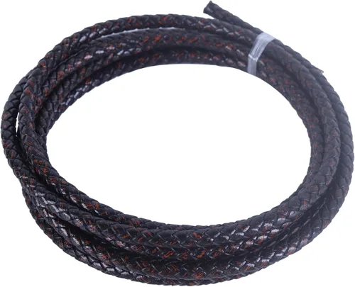 Vista 38 de 2 yardas 8.0mm Cordón redondo de cuero trenzado auténtico marrón antiguo para corbata de bolo
