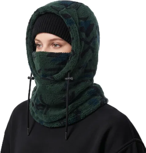 Vista 9 de Ski Mask Balalclava Windproof Face Mask Warm Fleece Neck Cover for Cold Weather Helmet Hood for Men & Women A01-negro