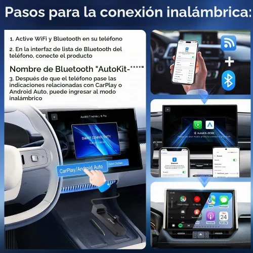 Vista 5 de Carlinkit FireDrive Link Pro Car TV Mate, convertido con cable a Android inalámbrico Auto y adaptador CarPlay, compatible con CarPlay con cable