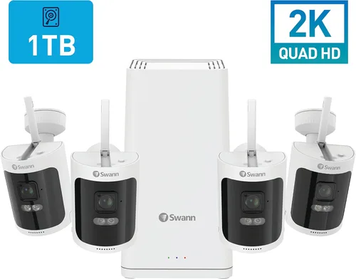 Vista 7 de Kit de seguridad inalámbrico AllSecure650™ 2K con 4 cámaras sin cables y NVR Power Hub