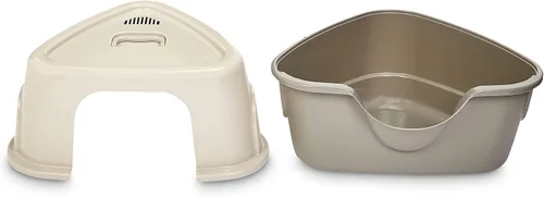 Vista 4 de Amazon Basics Caja de arena para gatos con tapa, sin ensuciar, estándar, unisex, carbón, 26 x 23 x 20 pulgadas