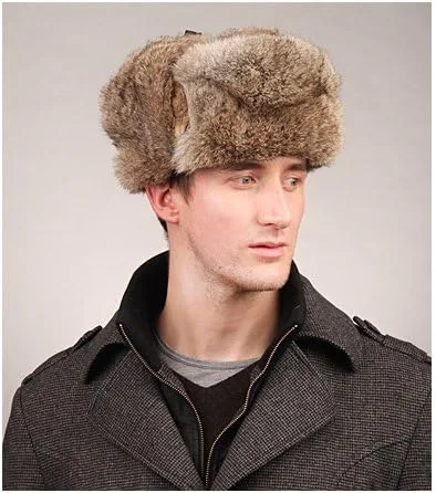 Vista 5 de URSFUR Sombrero de hombre de piel completa rusa Ushanka Trooper multicolor