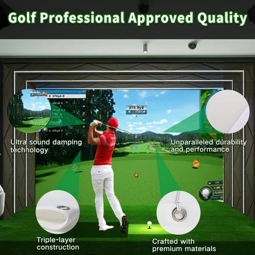 Vista 3 de Pantalla de impacto para simulador de golf, monitor de lanzamiento de proyección de triple capa premium con visuales HD, pantalla de práctica