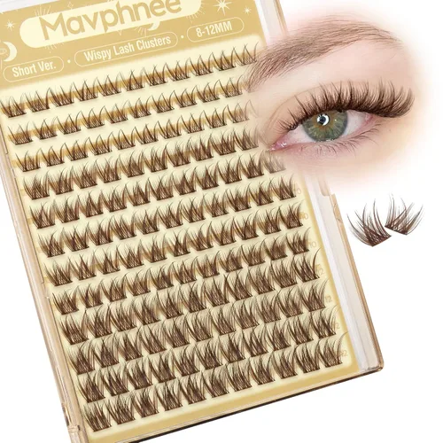 Vista 18 de Extensiones de pestañas en racimo naturales DIY, extensiones de pestañas en racimo con curva C, extensiones de pestañas en racimo para ojo de gato