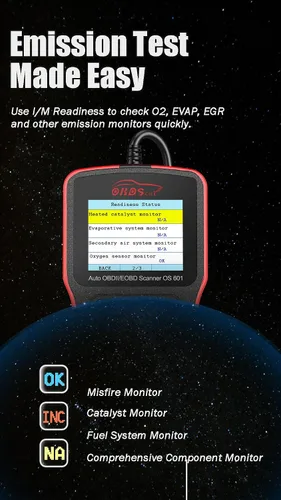 Vista 6 de OS601 Escáner OBD2 Herramienta de Diagnóstico Lector de Códigos Herramienta de Escaneo de Fallas del Motor para Automóviles OBD-II desde 1996