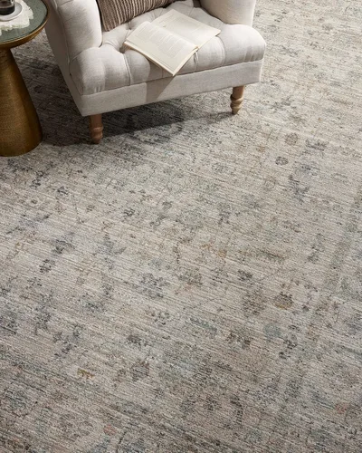 Vista 6 de Loloi Jean Stoffer Katherine Collection KES-03 Beige/niebla 2 pies y 7 pulgadas x 10 pies, altura de pelo de 0.25 pulgadas, alfombra de pasillo