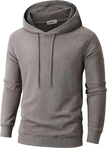 Vista 16 de KLIEGOU - Sudadera con capucha para hombre con teñido anudado 103 Negro