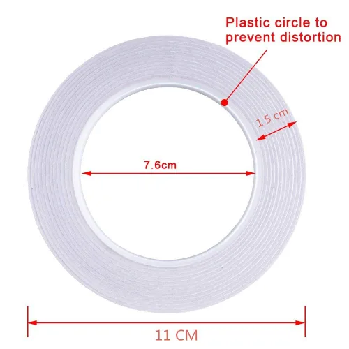 Vista 3 de Cinta de doble cara para artes, manualidades, fotografía, álbumes de recortes, lágrima a mano, respaldo de papel (8 rollos) de 0.236 in de ancho
