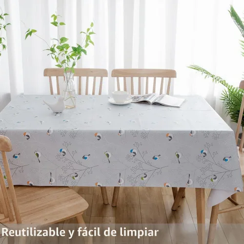 Vista 6 de TruDelve Mantel de Vinilo Resistente Mantel de Mesa de Plástico para Mesas Cuadradas Impermeable Hule Manteles para Mesa Cubierta de Mesa