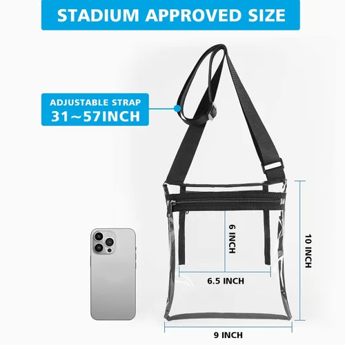 Vista 3 de Vorspack - Bolso transparente aprobado para estadios - Bolso cruzado de TPU para mujeres - Concierto